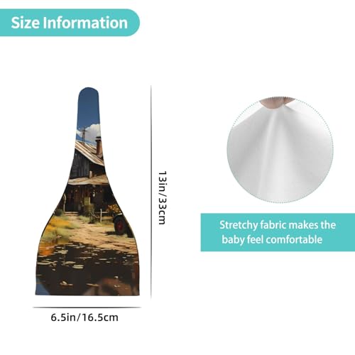 Texas Farm Tractor Print Newborn Baby Hat, Soft Top Knotted Beanie Cap, Cute Infant Headwear for 0-6 Months Welcome Party Black4