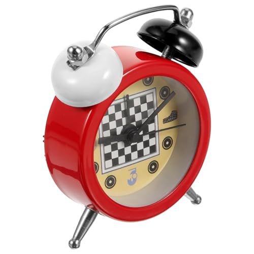 SAFIGLE Reloj Despertador Pequeño de Ajedrez Metálico Temporizador Compacto para Juegos Reloj de Mesa Decorativo para Dormitorio y Hogar Mini Despertador Doméstico para Uso Infantil
