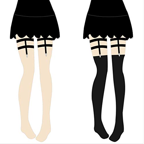 Women Girls Socks Stays Adjustable Elastic Socks Garters Locking Non-Slip Clips - Thumbnail 3