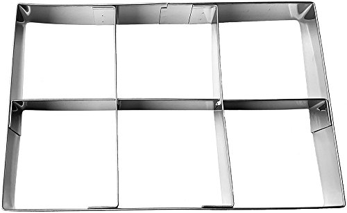 Multi Square Cookie Cutter - 6 Combined Stainless Steel Square Cookie Cutters - Quick Square Pastry Cutter