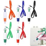 5 Pcs Multicolor Ballpoint Pen Retractable Shuttle Pens with Neck Lanyard Retractable Shuttle Pen Portable 4-in-1 Ballpoint Pens Multicolor Pens for Office School Supplies Students Gifts Party