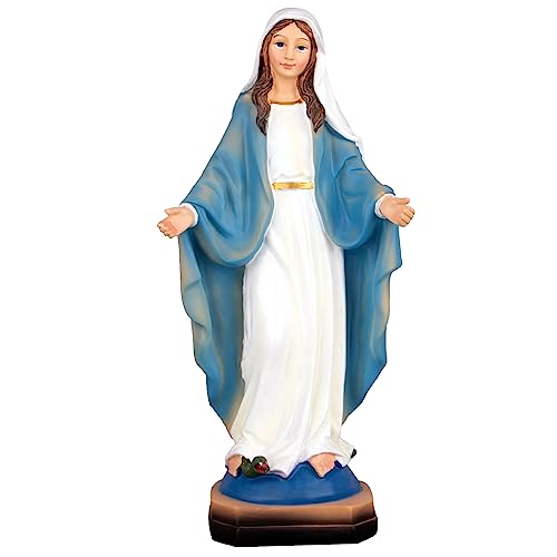 KEEPKAP Generous Virgin Mary Statue, Our Lady of Lourdes Blessed Mother Statues, 8.5 Inch Virgin Mary Resin Figurines Catholic Gifts, Indoor Religious Home Decor