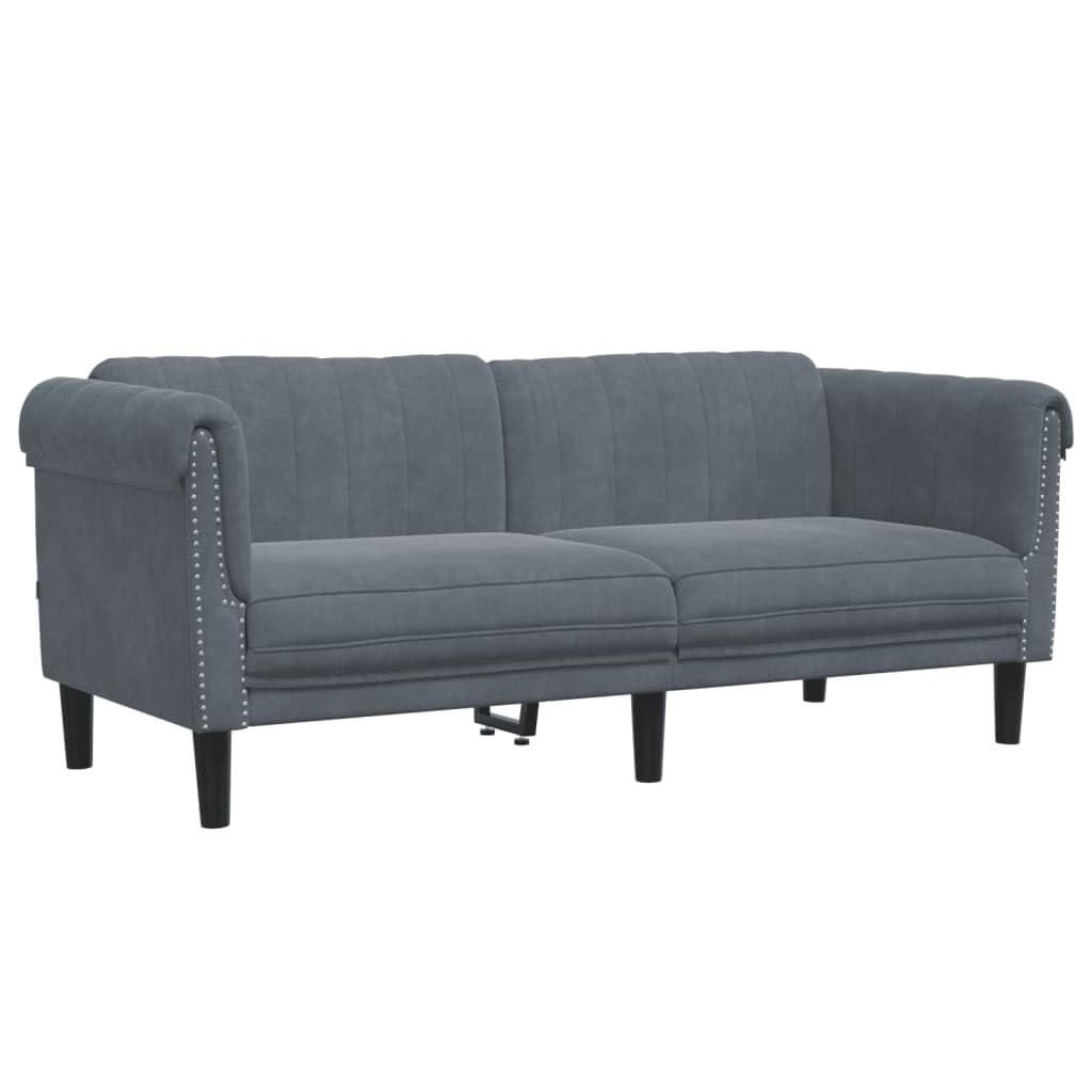 vidaXL Ensemble de Canapés 2 pcs, Chaise de canapé avec Accoudoirs et Dossier, Meuble de Salon Salle de Séjour, Moderne, Gris Foncé Velours