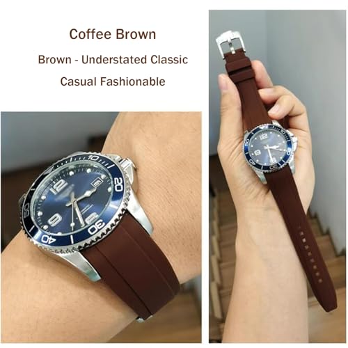 Image of Bands for MoonSwatch Watch,Curved end No Gap,Premium Silicone Rubber Watch Strap for Omega X Swatch Moonswatch Speedmaster /Rolex /SEIKO 20mm 22mm Watch Strap Replacement Band for Men Women