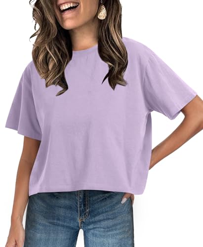 Image of UNCLECAT Womens Short Sleeve Crop Tops Summer Basic Cropped T Shirts