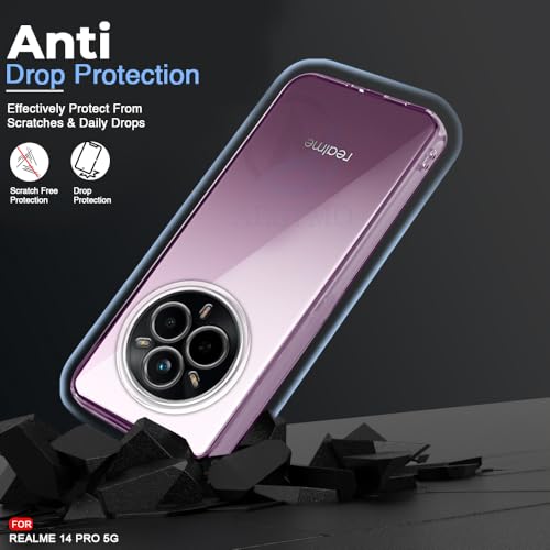 Image of AESTMO Back Case Cover for Realme 14 Pro 5G | Crystal Clear Design | Shock Proof Design | Transparent Back Case Cover for Realme 14 Pro 5G (Transparent, TPU)