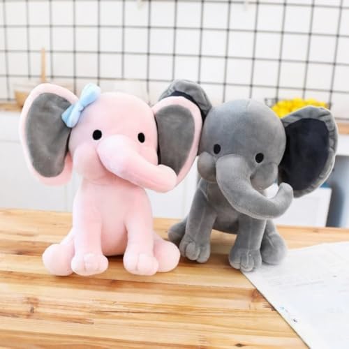 AOLIAY 25cm Grau Plüsch Elefant Kuscheltier,Cartoon Elefant Tier Plüschspielzeug Plüschtier Stofftier für Babys Kinder Jungen Mädchen,Elefant Plüsch Stofftiere für Kinderzimmer Raumdekoration
