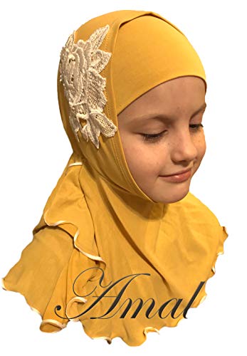 AMAL❤️Children Girls Kid Muslim Hijab Islamic Scarf Headwear For 2-12 Years Cotton USA