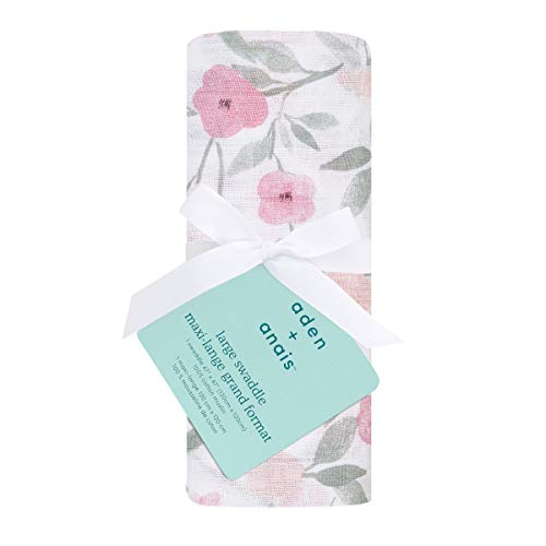 Image of aden + anais Swaddle Blanket, Boutique Muslin Blankets for Girls & Boys, Baby Receiving Swaddles, Ideal Newborn & Infant Swaddling Set, Perfect Shower Gifts, Single, Mon Fleur