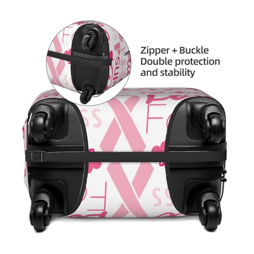 Breast Cancer Pink Ribbons Awareness (2) Luggage Cover Washable Elasticated Luggage Covers for Suitcase tsa Approved Stylish Dust and Scratch Resistant Luggage Case3