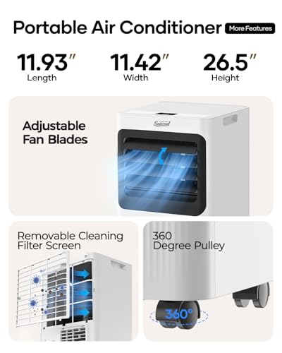 Image of Portable Air Conditioners 12000 BTU 5-in-1 Smart WiFi APP Control, Cooling Dehumidifier Fan Sleep Mode, Window Kit, No Professional Installation, For Garage & Rooms Up to 600 Sq. Ft.