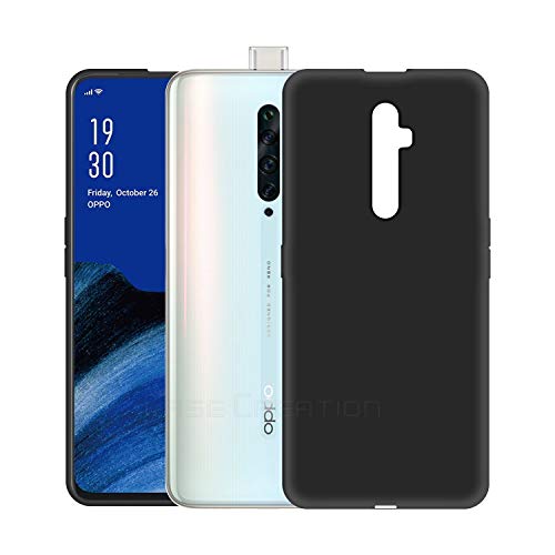 Image of Case Creation Luxurious og Series for Reno 2z case Cover,Anti-Dirty Slim case Frosted Matte Cute Candy TPU Raised Bezel (Splash of Color) Back Cover for Oppo Reno 2z -Black