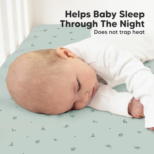 Image of KeaBabies 2-pk Organic Cotton Crib Sheets for Boys Girls 52x28 (Bunnies) | Fitted Crib Mattress Sheet Neutral, Breathable Cover for Baby Bed Set, Toddler Mattress, Soft & Cute Prints