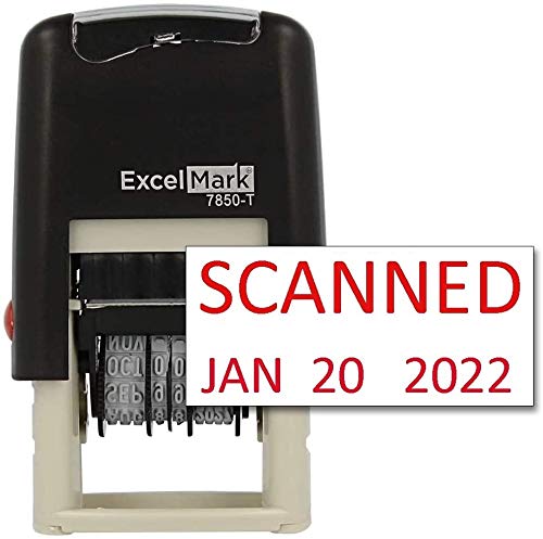 ExcelMarkScanned Date Stamp - Compact Size (Red Ink)