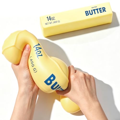 10in Gaint Butter Squishy, 14oz Jumbo Slow Rising Squeeze Stress Balls for Adults Stress Relief Anxiety Relief Office Home Party Favors (1 pcs Big Butter Squishy)