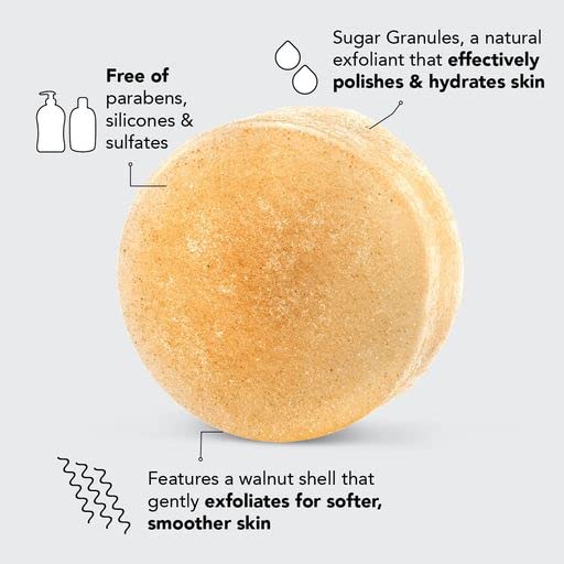 Kitsch Exfoliating Sugar Body Scrub Bar - Moisturizing Soap Bar for Glowing & Hydrated Skin | Natural Exfoliating Bar Soap for Men & Women with Sugar Scent | Zero Waste | MADE IN US | 4 oz