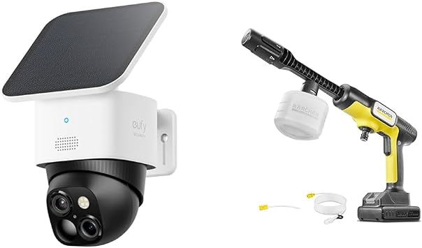 Eufy SoloCam S340 Outdoor Security Camera + Karcher Cordless High Pressure Washer OC 5