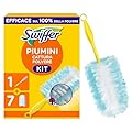 Swiffer Duster Piumini Cattura Polvere, 1 Manico e 7 Piumini, Cattura e Intrappola Polvere e Sporco, Raggiunge I Punti più Difficili della Casa, Maxi Formato