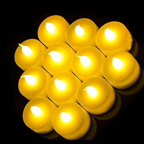 SHINE 12 x NEW FLAMELESS FLICKERING LED TEA LIGHT CANDLE BATTERY OPERATED TEALIGHTS[WHITE]