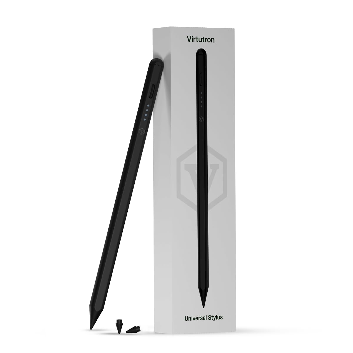 Virtutron Universal Stylus Pen with Type-C Charging | Rechargeable Touch Pen | Non-Bluetooth High Precision Digital Pencil for iPhone, iPad, Samsung, Android Tablets & Touchscreen Devices (Black)-image-4