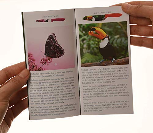 Chef's Vision Wildlife Knife Set Bundled With Behold Free Standing Magnetic Holder Bamboo #TOP6