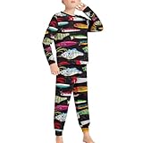 [BFLCWM] パジャマ キッズ 鯉幟 魚柄 男の子 長袖 長ズボン 子供服 パジャマセット 上下セット 柔らかい 可愛い おしゃれ カジュアル ルームウェア 四季通用 部屋着