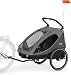 hauck Dryk Duo, Grey - 2in1 Fahrradanhänger & Kinderwagen für 2 Kinder ab 6 Monaten bis 22 kg/120 cm/4 Jahre, für Zwillinge & Geschwister, Faltbar, XL Stauraum, für Fahrrad, E-Bike & Pedelec