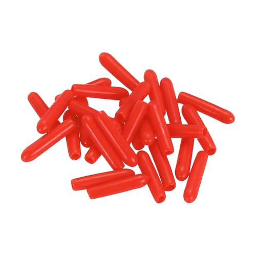 Image of uxcell 88Pcs Rubber End Caps, 2mm(1 /16 inch) ID 13mm(15 /32 inch) Height Round Screw Thread Protectors Flexible Screw Bolt Covers Caps for Metal Tube Rod Bolt, Red