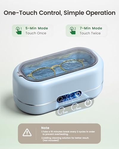 Image of Miorcols Ultrasonic Cleaner Machine for Jewelry,48KHz with 2 Cleaning Modes