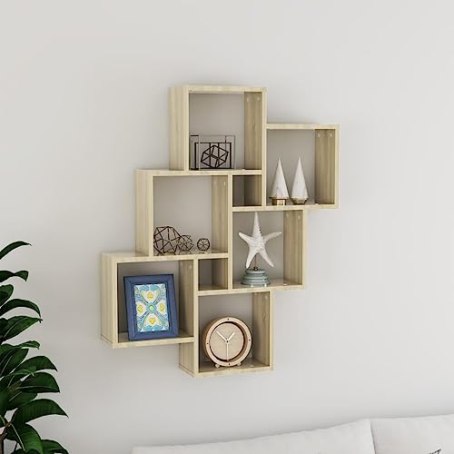 Home Estante de pared blanco 90 x 16 x 78 cm en madera contrachapada, estante de pared para salón, oficina, dormitorio, baño