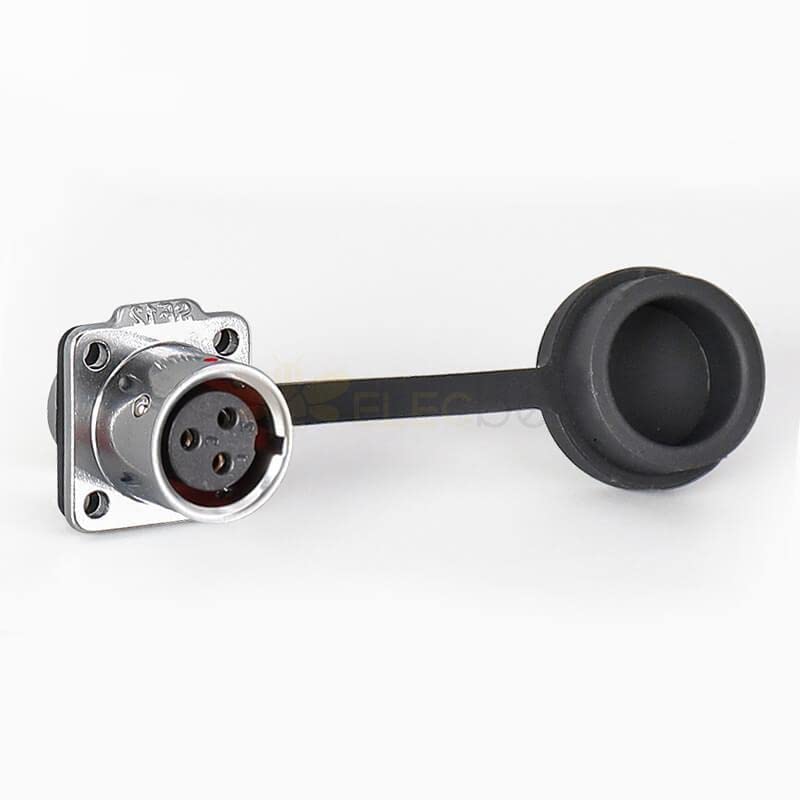 SF12 3 Pin Waterproof Plug+Socket 4-Hole Flange Metal Aviation Circular Quick Push-Pull Industrial