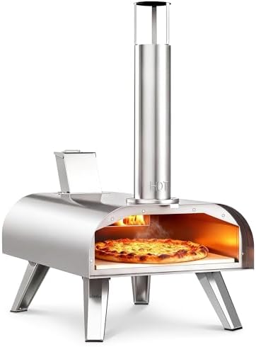 BIG HORN 12-Inch Multi-Fuel Pizza Oven in silver