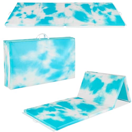 Image of Best Choice Products 10ftx4ftx2in Folding Gym Mat 4-Panel Exercise Gymnastics Aerobics Workout Fitness Floor Mats w /Carrying Handles