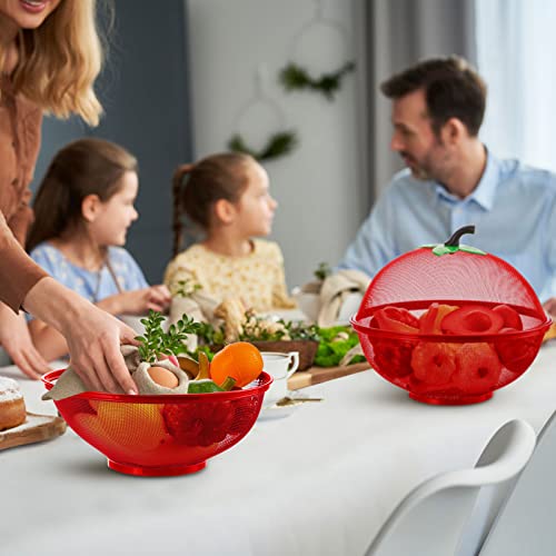 2 Pieces Apple Shaped Fruit Basket Red Metal Wire Mesh Holder Covered Fruit Bowl For Kitchen Counter Mesh Fruit Holder Fruits Storage Drain Basket Apple Basket Food Strainers For Banana Vegetables #TOP6