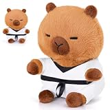Athionsu 9 Inch Taekwondo Capybara Karate Stuffed Animal Cute Plush Toy, Lovely Stuffed Capybara Wearing...