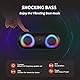 NOTABRICK Bluetooth Lautsprecher mit Licht, Tragbarer Musikbox mit IPX7 Wasserdicht, Kabellose Bluetooth 5.0 30W Stereo-Pairing, 24h Akku für Zuhause Draußen Party Reisen(Schwarz)