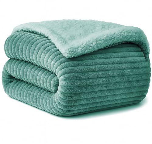 Image of VAS COLLECTIONS Ultra Soft Baby Blanket | Flannel + Sherpa | 2-Layer All-Season AC Sheet for Newborns (0-24 M) - Green