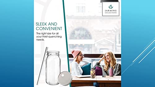 Jarming Collections Reusable Freezer Safe Smoothie Cups With Lids And Straws - Mason Drinking Jar (2- 24Oz) #TOP5