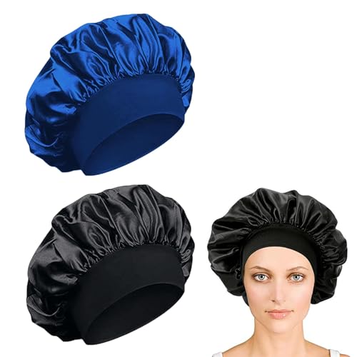 Ilamvie 2 Piezas Gorro De Seda,Gorro De Seda Para Dormir Para Pelo Rizado Con Banda Ancha Elástica Para Mujeres Y Niñas, Gorro De Saten Para Dormir Pelo Rizado Negro Azul Ilamvie 2 Piezas Gorro De Seda,Gorro De Seda Para Dormir Para Pelo Rizado Con Banda Ancha Elástica Para Mujeres Y Niñas, Gorro De Saten Para Dormir Pelo Rizado Negro Azul