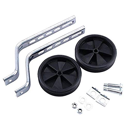 Ruedas de entrenamiento para bicicleta para niños de 12 a 20 pulgadas, kit universal de ruedas auxiliares de equilibrio, ruedas estabilizadoras fijas color negro miniatura 2