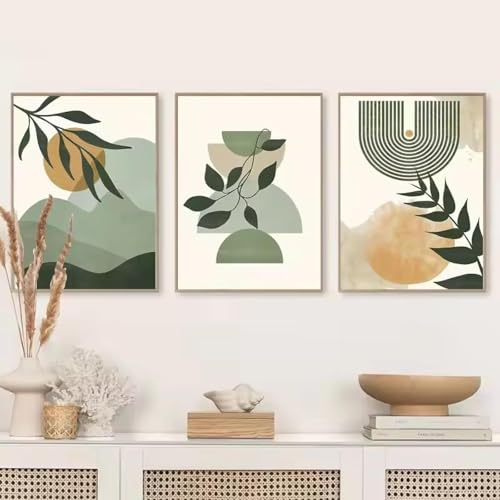 Feuilles Soleil Lune Galerie art mural sur toile de qualité supérieure