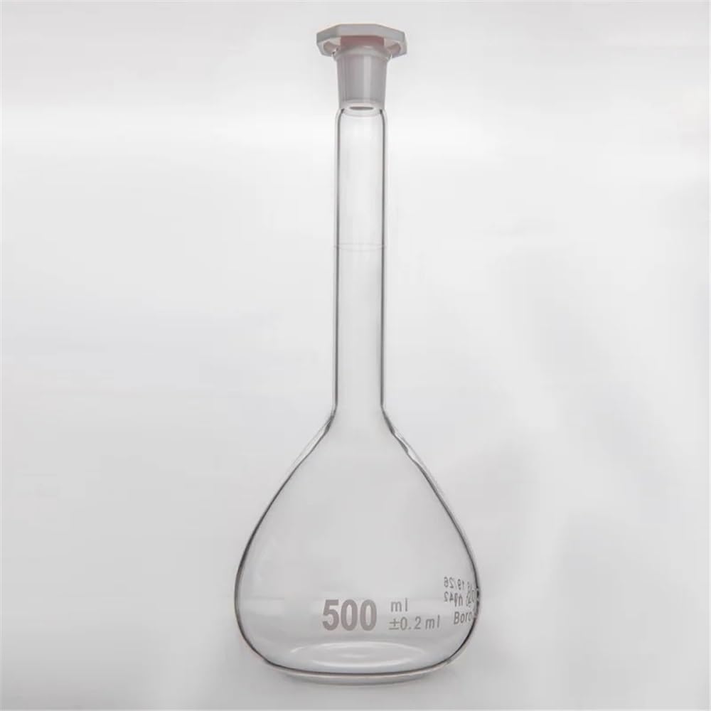 Vetreria da laboratorio Pallone volumetrico trasparente con tappo in plastica in vetro borosilicato F81(2pcs 150mL-F810150SP)