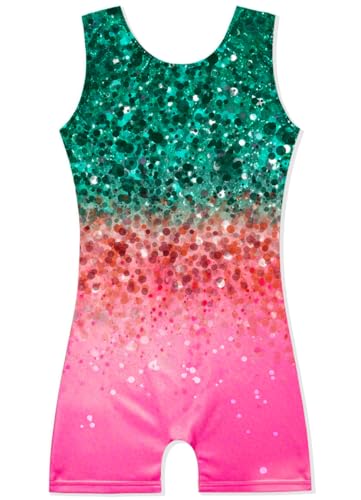 Image of HOZIY Gymnastics Leotards for Girls Unicorn Aurora Rainbow Mermaid Dinosaur Cupcake Sparkle Biketard Toddlers Kids Children