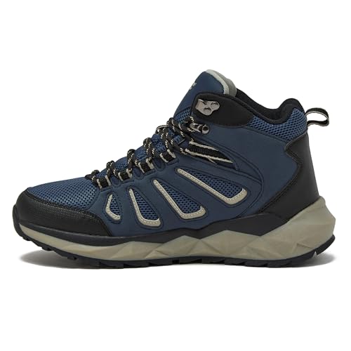 Image of HI-TEC Valley Geo Mid Waterproof Hiking Boots for Men, Lightweight Breathable Outdoor Trekking and Trail Sneakers