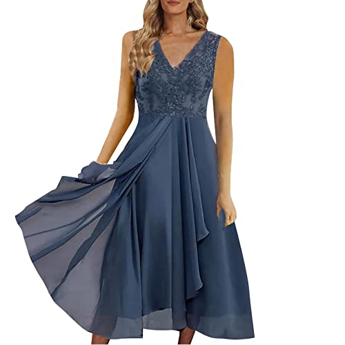 Robe longue en mousseline et dentelle chic pour femme