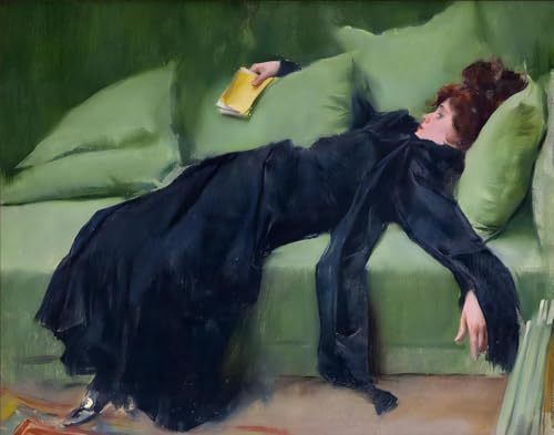 Arte mural vintage joven decadente tras el baile pintura de lienzo victoriana 50x70cm sin marco