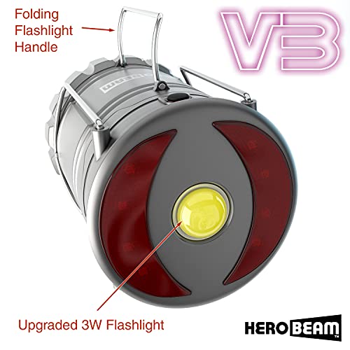 HeroBeam®, LED Lantern, 2018 COB Technology with 300 Lumens, Folding Camping Lamp, Great for Camping, Car, Shed, Attic, Garage & Power Outages - Image 4