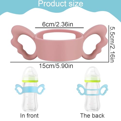 3er-Pack Babyflaschengriffe, Flaschengriffhalter, Babyflaschengriff Silikon, Weithals-Babyflaschengriff, Babyflaschenzubehör mit kleinem Handgriff-Design