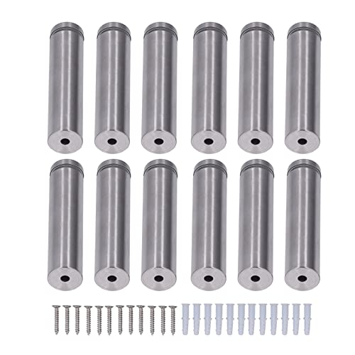 Image of Stainless Steel Standoff Screws Advertising Screws Kit Mounting Hardware for Hanging Acrylic Picture Frame 12 Set 19x80mm