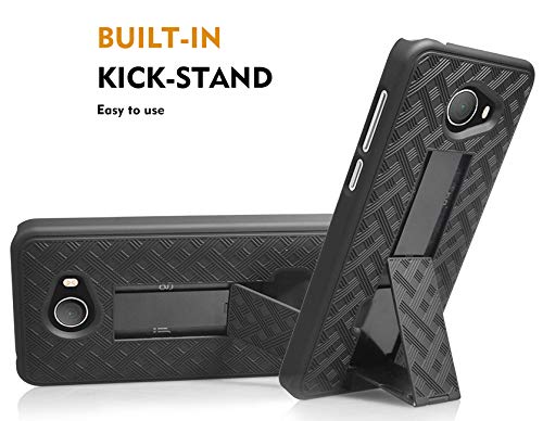 Case With Clip For Jitterbug Smart2, Nakedcellphone [Black Tread] Kickstand Cover With [Rotating/Ratchet] Belt Hip Holster Combo For Greatcall Jitterbug Smart2 Phone (5049Sjbs2, Smart-2) #TOP3